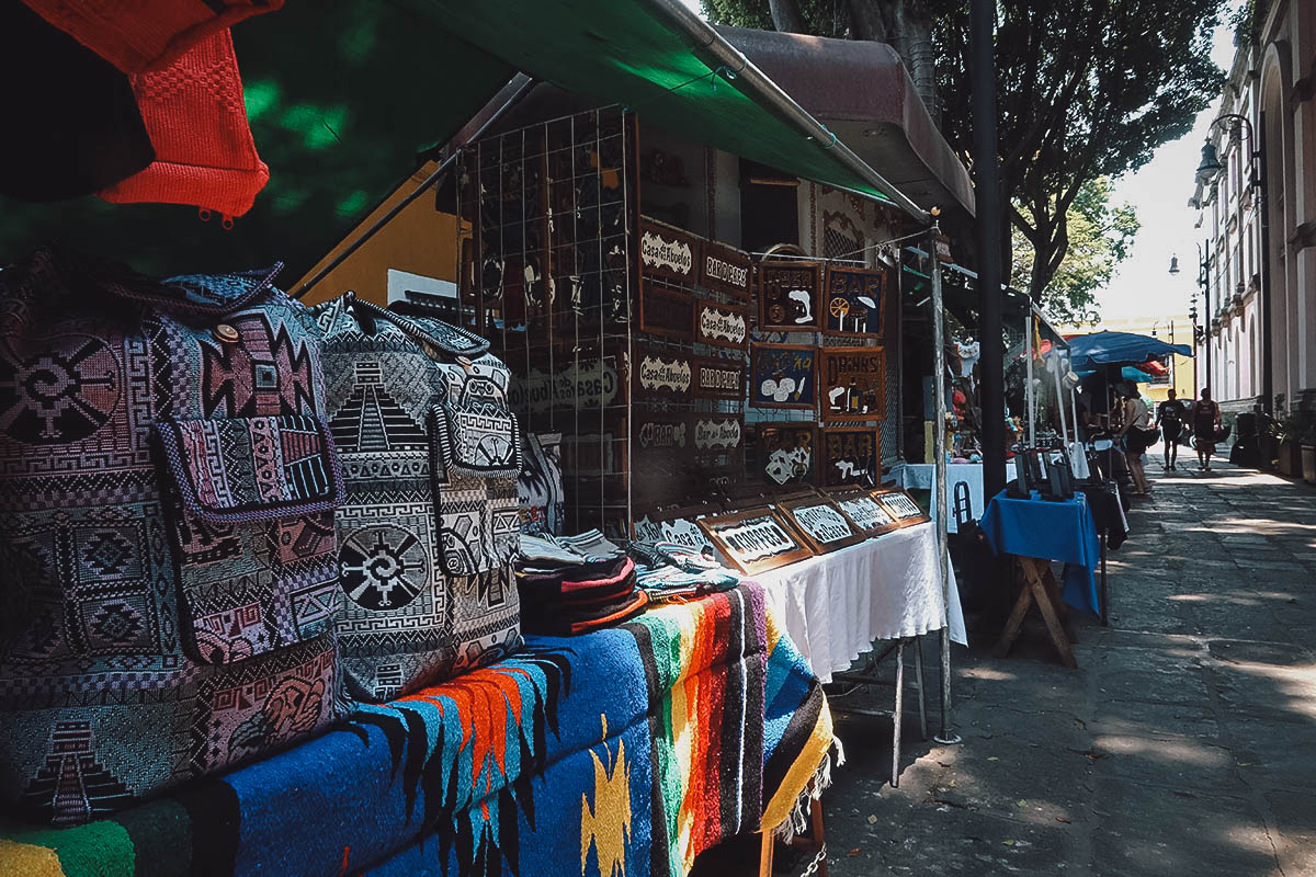 Weekend market at Callejon de los Sapos in Puebla City