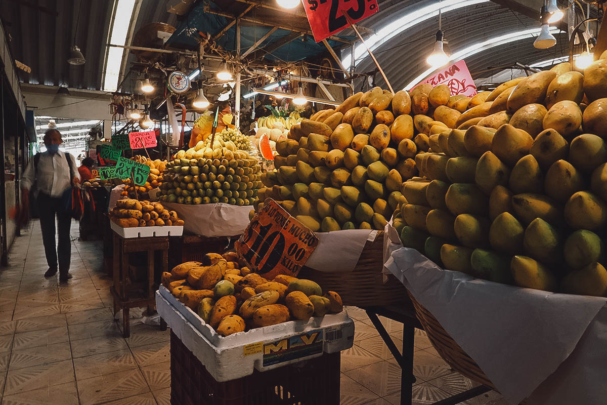 Inside Mercado Municipal La Acocota in Puebla