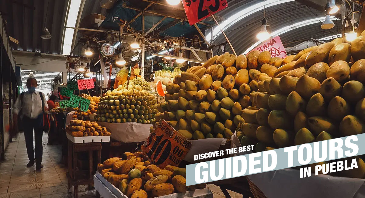 Inside the mercado in Puebla, Mexico