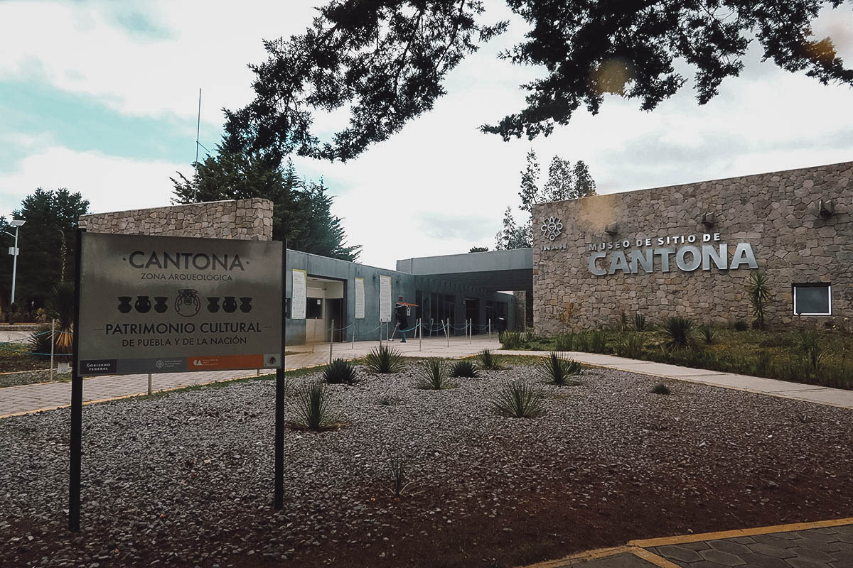 Cantona ruins in Puebla, Mexico Entrance to the Cantona site
