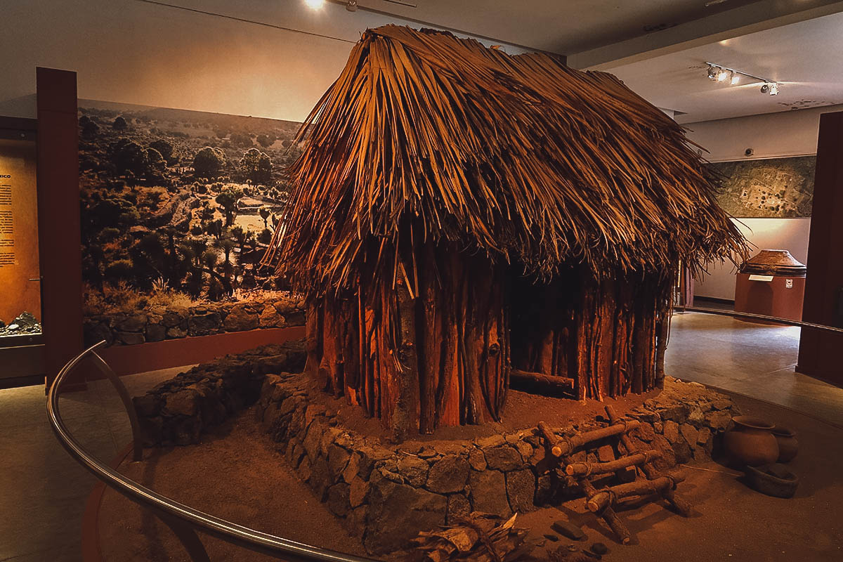 Cantona Ruins in Puebla, Mexico Hut at the Cantona Museum