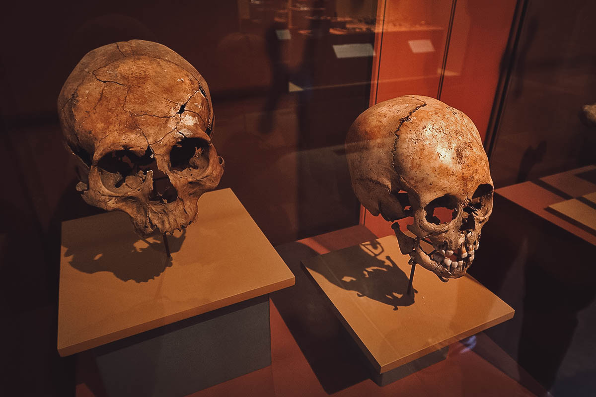 Cantona Ruins in Puebla, Mexico Skulls at the Cantona Museum