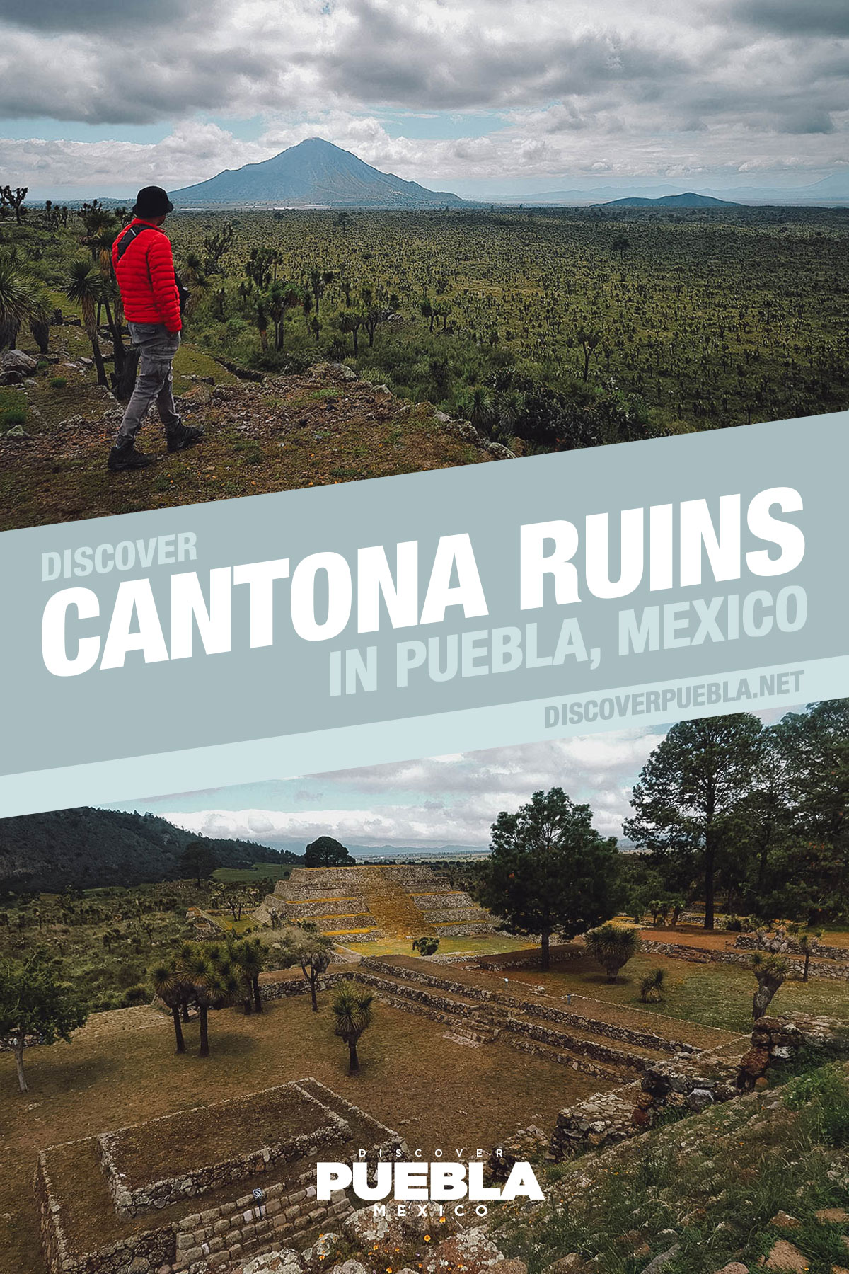 Cantona archaeological ruins in Puebla, Mexico