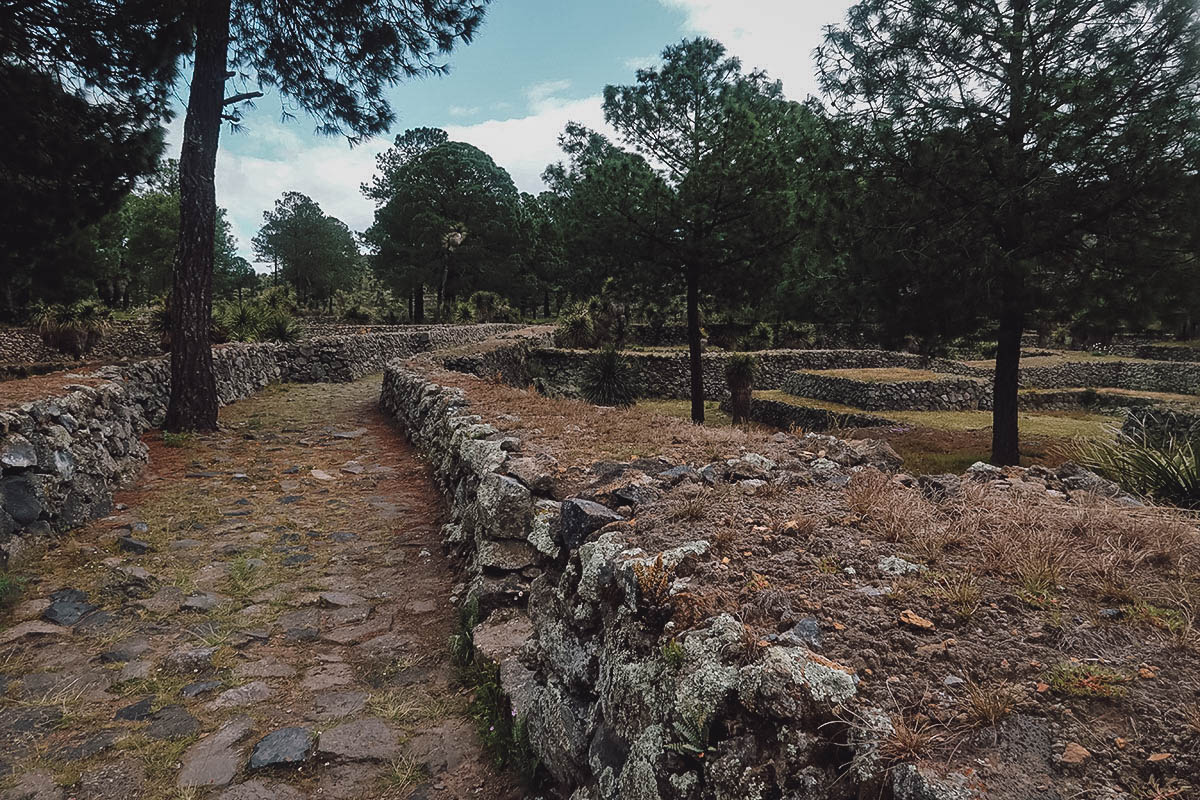 Cantona Ruins in Puebla, Mexico Walkway at Cantona
