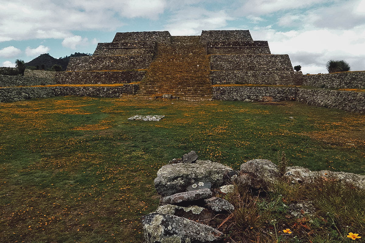 Cantona Ruins in Puebla, Mexico Pyramid at the Cantona site