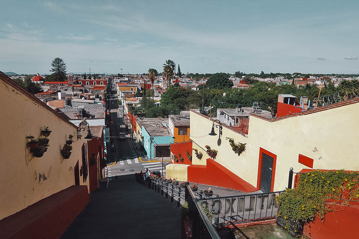 View from the top of La Escalera Ancha in Atlixco, Puebla