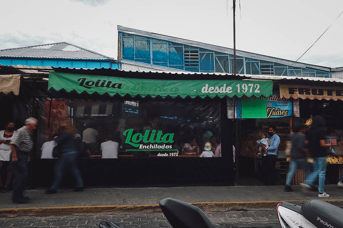 Lolita Enchiladas exterior in Atlixco, Puebla