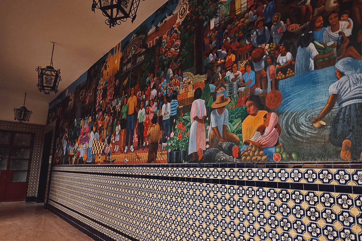 Murals inside Palacio Municipal in Atlixco, Puebla